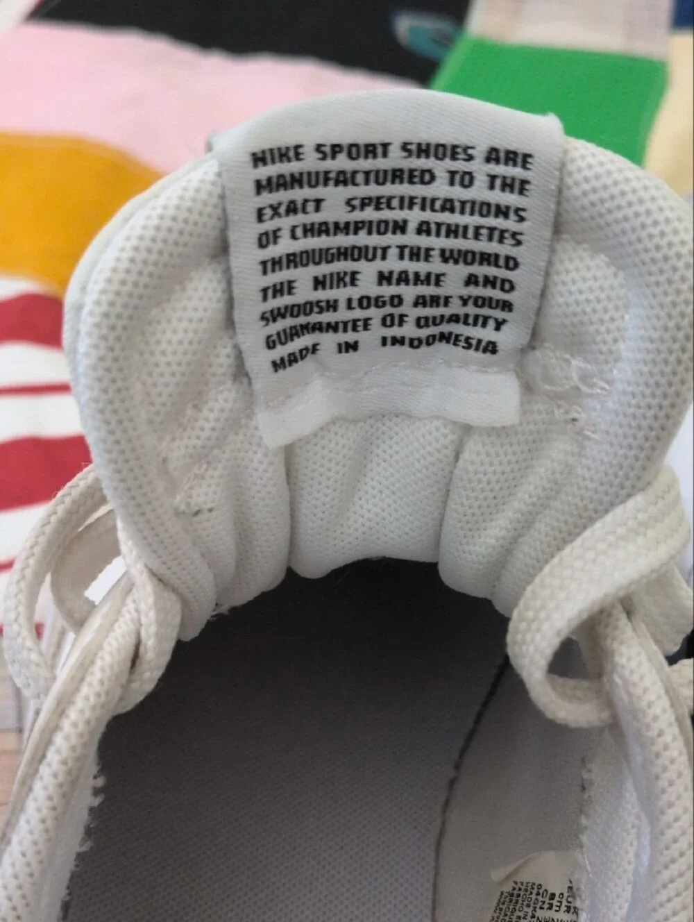 Nike White Sneakers with Black Stripe